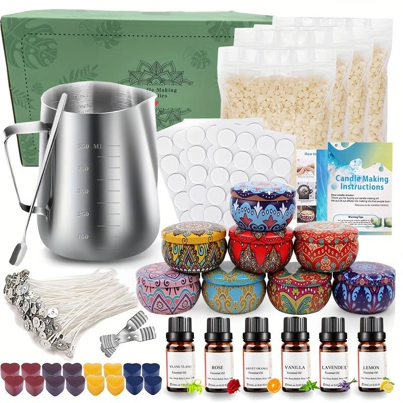 Complete Candle Making Kit,Candle Making Kit For Adults, Candle Kit - DIY  Starter Soy Candle Making Kit - Perfect As Home Decorations